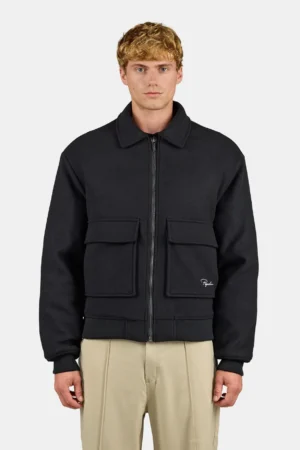 aiken-wooloptic-bomberjacket-black