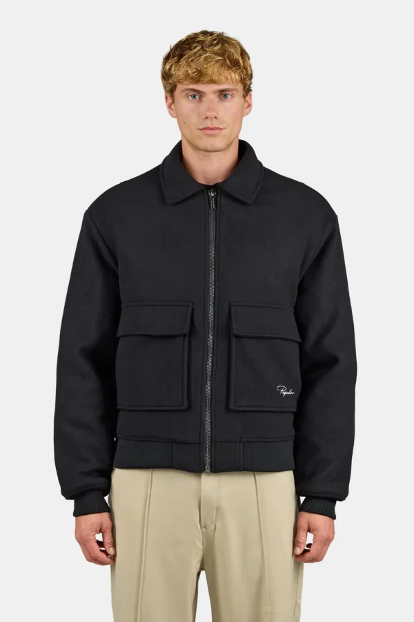 Aiken Wooloptic Bomberjacket Black