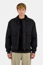 aiken-wooloptic-bomberjacket-black