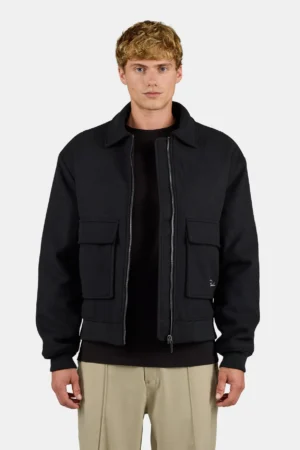 aiken-wooloptic-bomberjacket-black