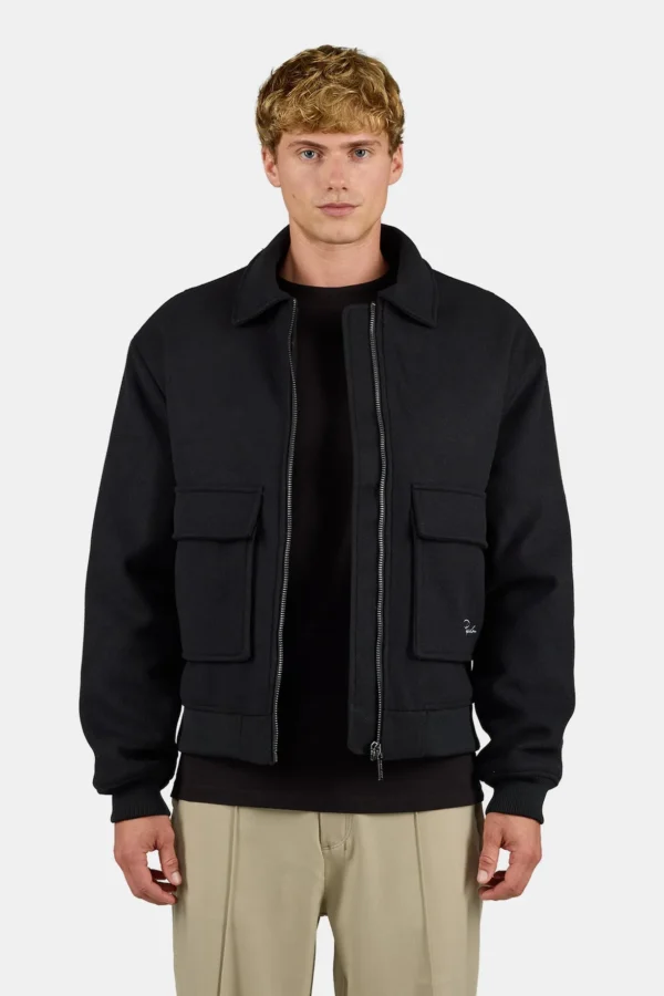 Aiken Wooloptic Bomberjacket Black