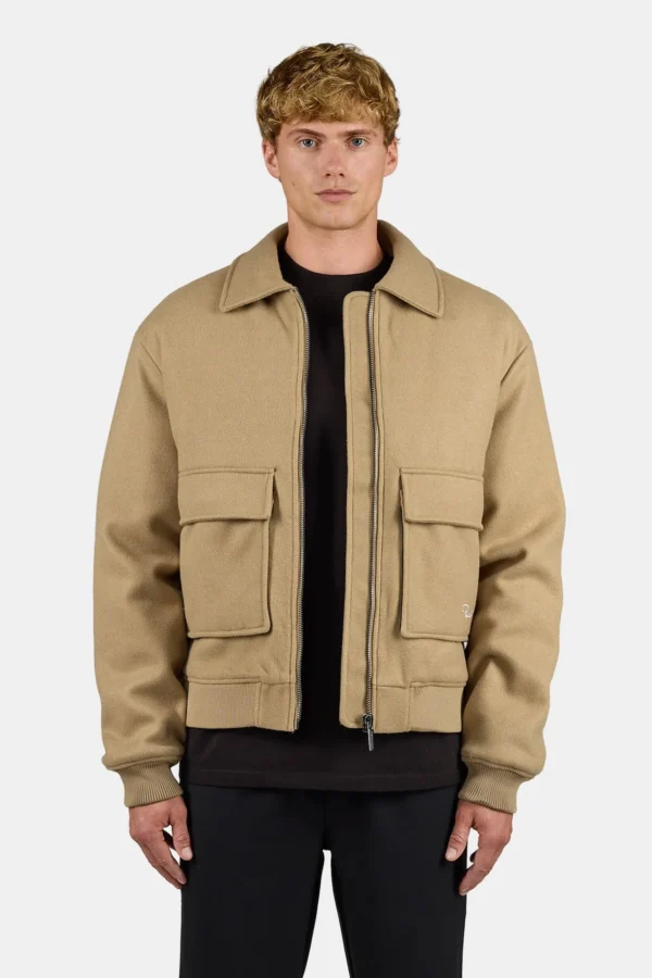 Aiken Wooloptic Bomberjacket Sand
