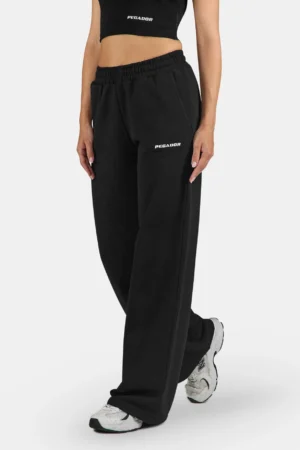 Anni Wide Sweat Pants Washed Black White