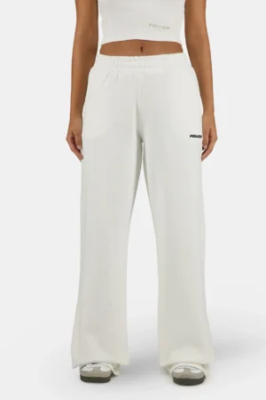 Anni Wide Sweat Pants Washed Warm White Black