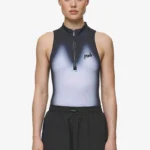 Ashira Sprayed Zip Bodysuit Black White
