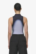 Ashira Sprayed Zip Bodysuit Black White