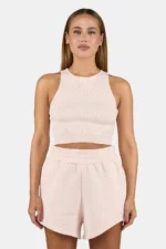 Ayla Crop Top Washed Dusty Rose