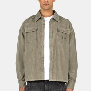 Bilaspur Oversized Cord Shirt Flint Grey