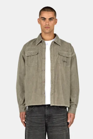 Bilaspur Oversized Cord Shirt Flint Grey