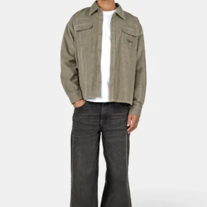 Bilaspur Oversized Cord Shirt Flint Grey