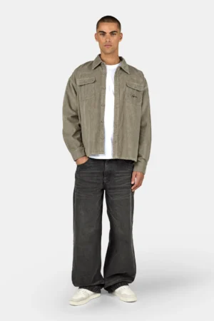 Bilaspur Oversized Cord Shirt Flint Grey