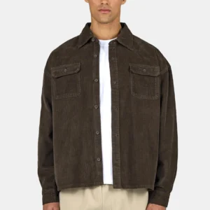 Bilaspur Oversized Cord Shirt Walnut Brown