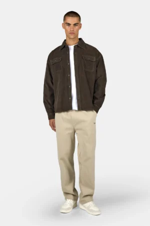 Bilaspur Oversized Cord Shirt Walnut Brown