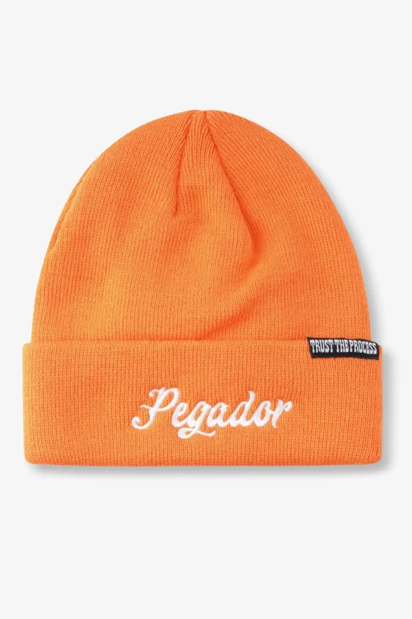 Birch Fisherman Beanie Sunrise Orange White