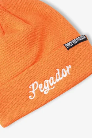 Birch Fisherman Beanie Sunrise Orange White