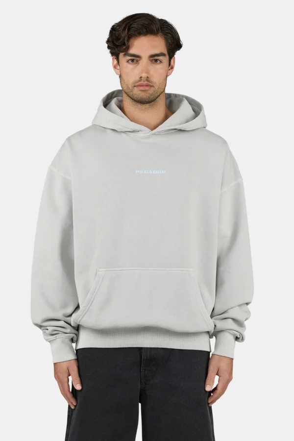 Colne Oversized Hoodie Vintage Light Grey Dream Blue