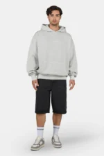 Colne Oversized Hoodie Vintage Light Grey Dream Blue