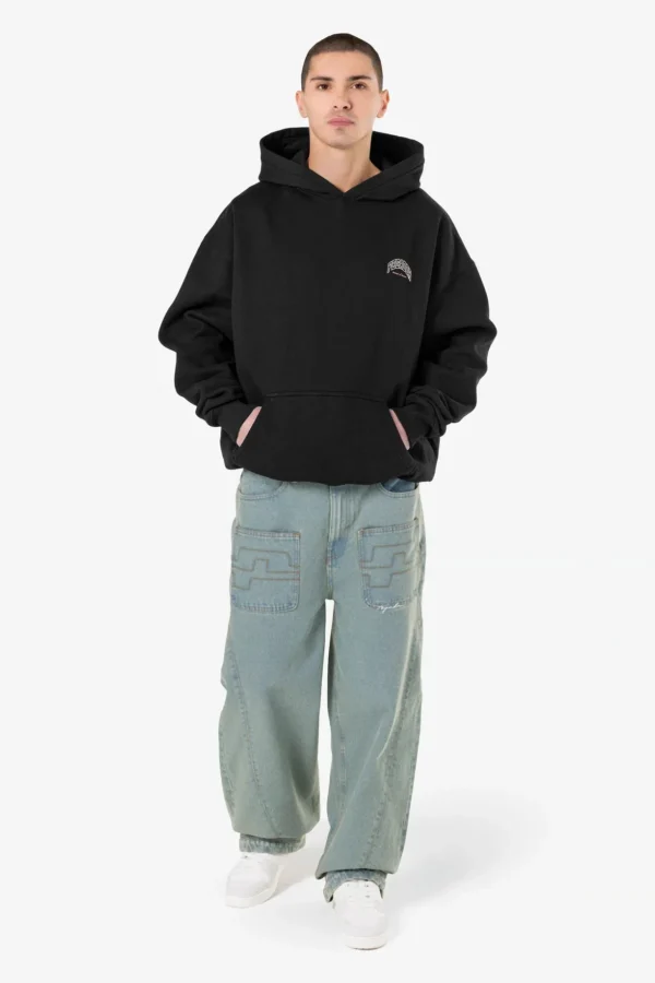 Crego Oversized Hoodie Washed Black