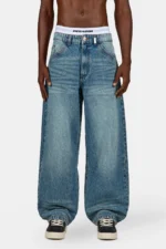 Dahod Flared Denim Sprayed Washed Blue