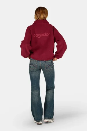 Enna Teddy Jacket Burgundy Red