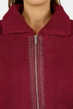 Enna Teddy Jacket Burgundy Red