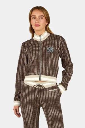 Ferrara Slim Track Jacket Washed Walnut Brown