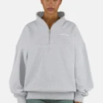 Frieda Oversized Halfzip Sweater Heather Grey