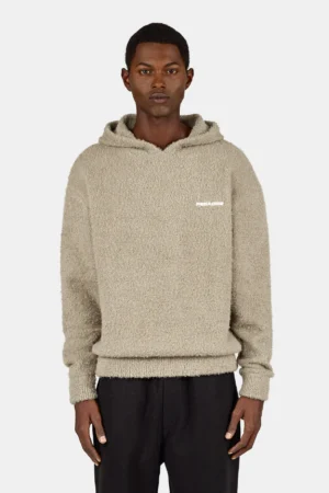 Jorhat Boucle Knit Hoodie Flint Grey