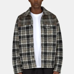 Kolding Flannel Oversized Shirt Checked Black Walnut Brown