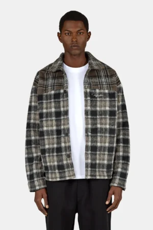 Kolding Flannel Oversized Shirt Checked Black Walnut Brown