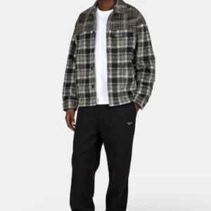 Kolding Flannel Oversized Shirt Checked Black Walnut Brown
