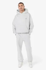 Leono Boxy Hoodie Off White Melange Warm White