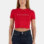 Levadia Cropped Baby Tee Washed Red