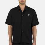 Libco Structured Knit Shirt Washed Black Unbleached