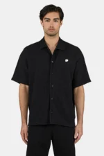 Libco Structured Knit Shirt Washed Black Unbleached