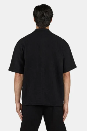 Libco Structured Knit Shirt Washed Black Unbleached