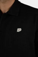 Libco Structured Knit Shirt Washed Black Unbleached