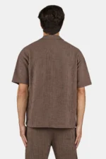 Libco Structured Knit Shirt Washed Cozy Brown Unbleached