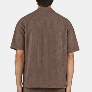 Libco Structured Knit Shirt Washed Cozy Brown Unbleached