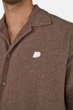 Libco Structured Knit Shirt Washed Cozy Brown Unbleached