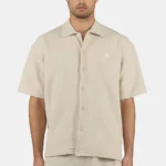 Libco Structured Knit Shirt Washed Light Beige Unbleached