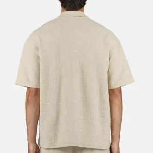 Libco Structured Knit Shirt Washed Light Beige Unbleached