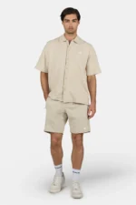 Libco Structured Knit Shirt Washed Light Beige Unbleached