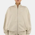 Lilea Sweat Track Jacket Washed Light Beige White