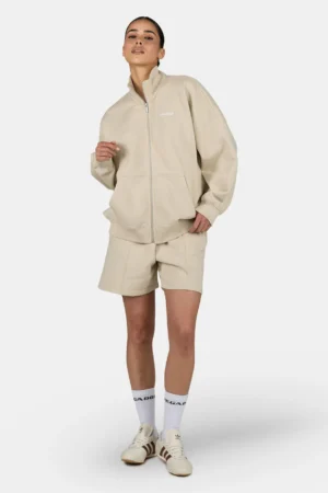 Lilea Sweat Track Jacket Washed Light Beige White