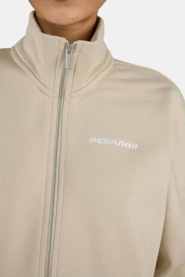 Lilea Sweat Track Jacket Washed Light Beige White