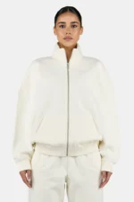 Lilea Sweat Track Jacket Washed Unbleached White