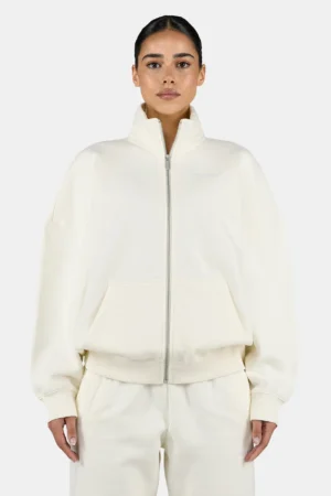 Lilea Sweat Track Jacket Washed Unbleached White