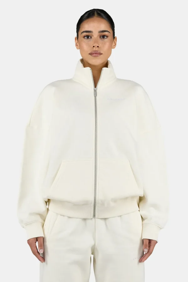 Lilea Sweat Track Jacket Washed Unbleached White