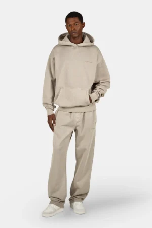 Logo Oversized Hoodie Vintage Rock Grey